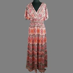 Rabbit Rabbit Dress Maxi Red Floral Size 16 Flowy